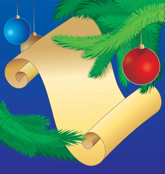 Illustration vintage rouleau de Noël — Image vectorielle