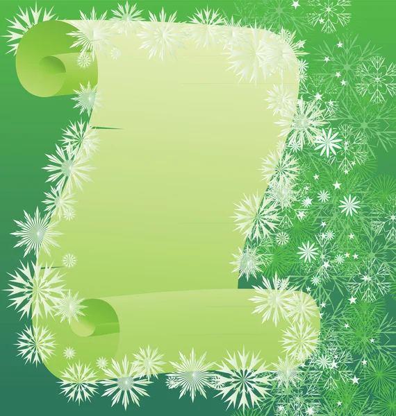 Векторна зелена прокрутка зимова ілюстрація — стоковий вектор