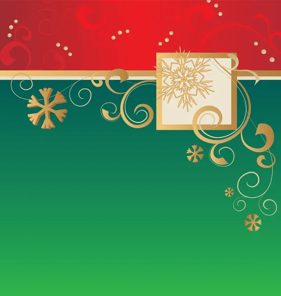 Julkort vektor grön och röd blank — Stock vektor