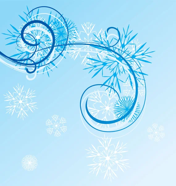 Navidad vintage tarjeta de copo de nieve — Vector de stock