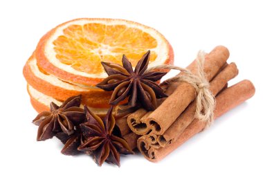 Orange, anise and cinnamon clipart