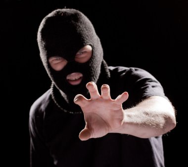 Burglar in mask clipart