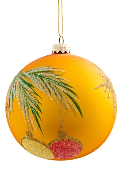 Bola de Navidad con cinta aislada en blanco — Foto de Stock