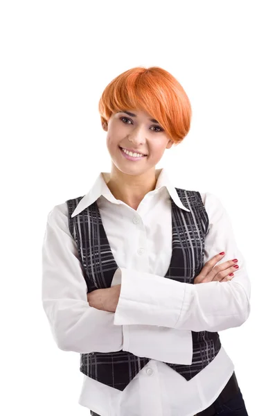 Businesswoman standing with arms crossed — Stock Photo, Image