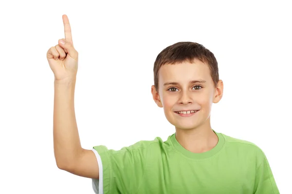 Kid pekar uppåt — Stockfoto