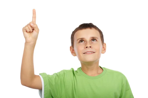 Kid pekar uppåt — Stockfoto