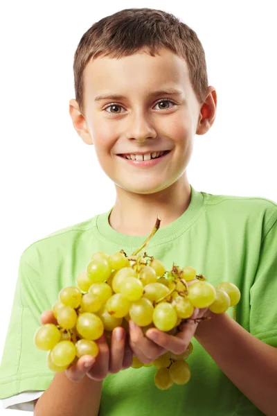 Ragazzo con uva — Foto Stock