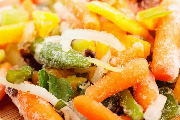 Close-up van bevroren groenten — Stockfoto