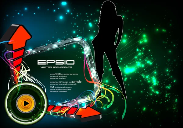 Disco partij poster eps10 — Stockvector