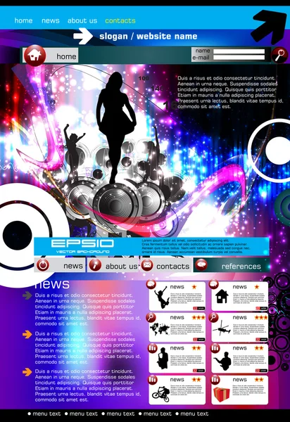 Modèle de page de site Web — Image vectorielle