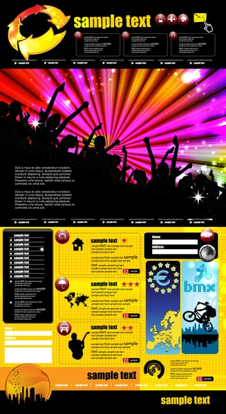 Party Website Template — Stock Vector