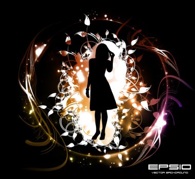 renkli arka plan ile kadın.