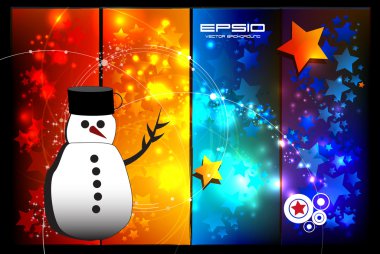 Snowman greeting card clipart