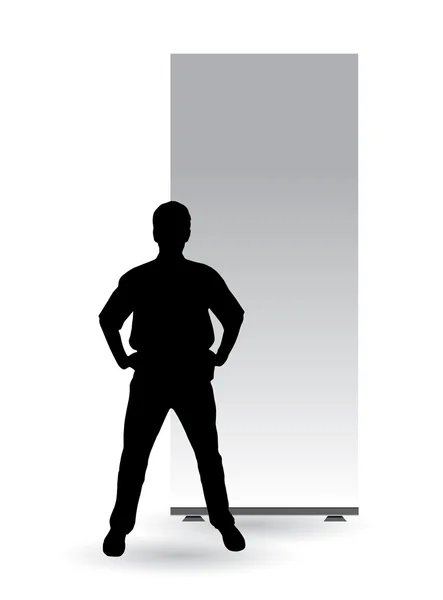 Een beeldscherm met sjabloonontwerp van de banner van de stand. vectorillustratie — Stockvector