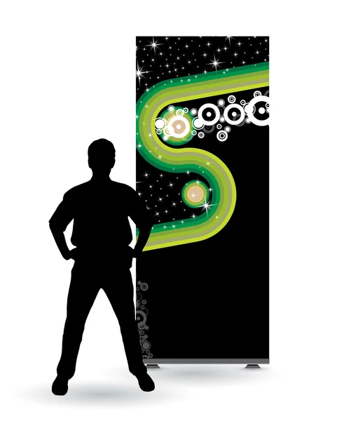A display with stand banner template design. Vector illustration — Stock Vector