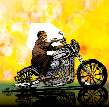 Motocycle retro vintage clipart