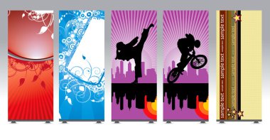 Illustration - Roll up display with banner template clipart