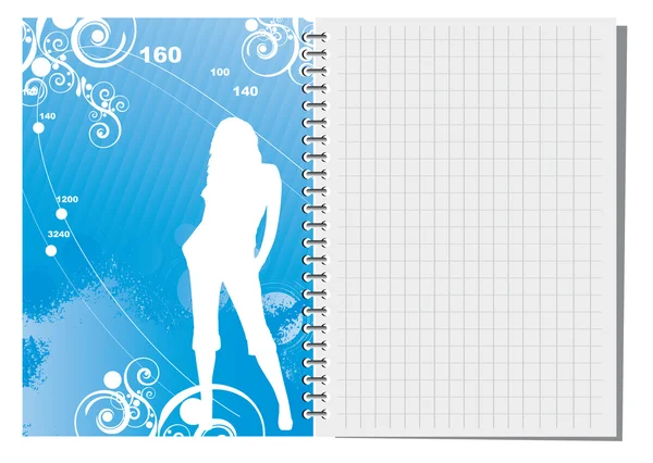 Spirála notebook s ilustrace — Stockový vektor
