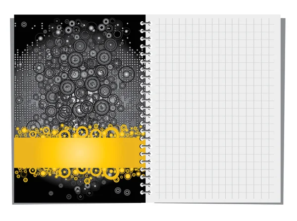 Cuaderno espiral con ilustración — Archivo Imágenes Vectoriales