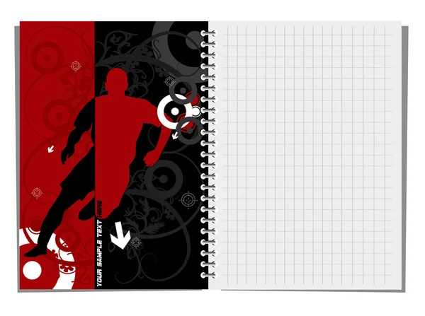 Spiraal notebook met afbeelding — Stockvector