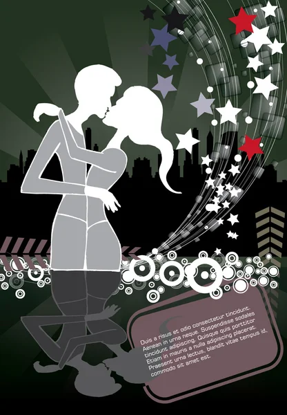 Boy and girl fall in love — Stock Vector