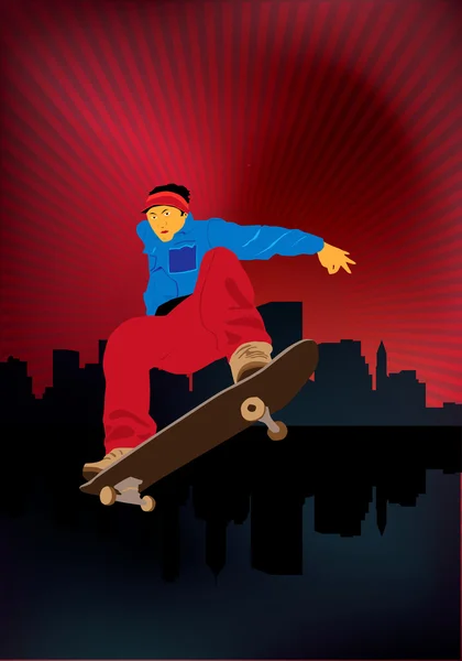 Skateboarder — Vettoriale Stock