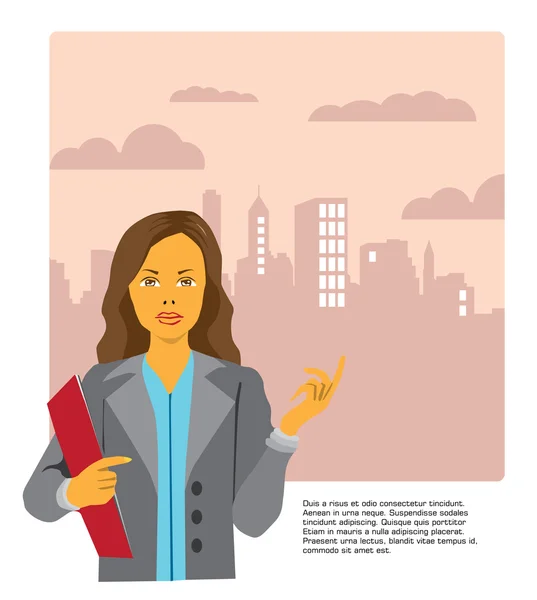 Illustration of business woman — Stock Vector