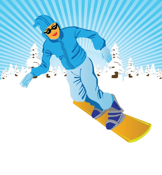 Snowboardeur — Image vectorielle