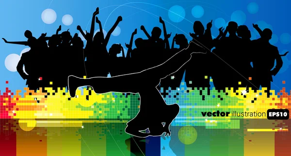 Vectorillustratie van muziek achtergrond partij — Stockvector