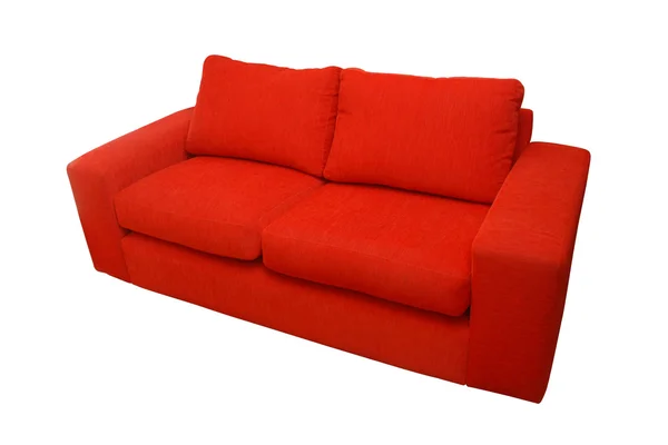 Home sofa isolated over white — Stock Photo, Image