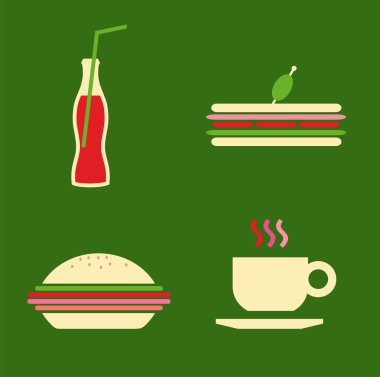 Fast food icons set clipart