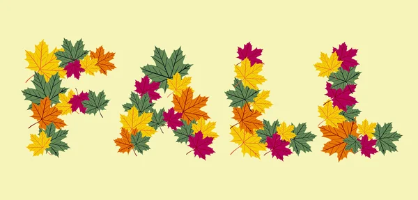 Autumn leaves written texture — Stock Vector
