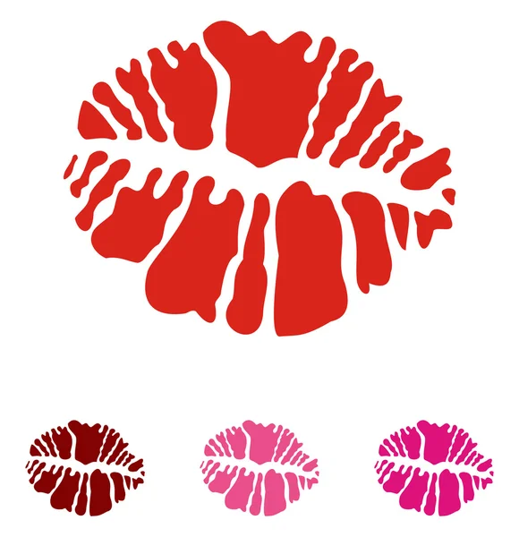 Lipstick kiss print background — Stock Vector