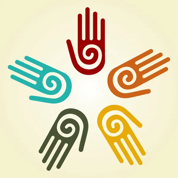 Kézzel spirál szimbólum, amely egy kör — Stock Vector