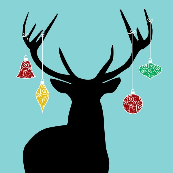 Silueta de renos de Navidad — Archivo Imágenes Vectoriales