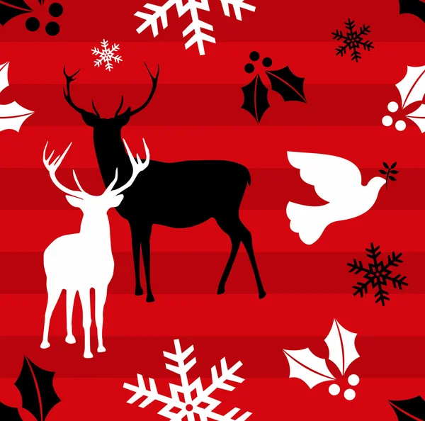 Weihnachten Rentier Muster Hintergrund — Stockvektor