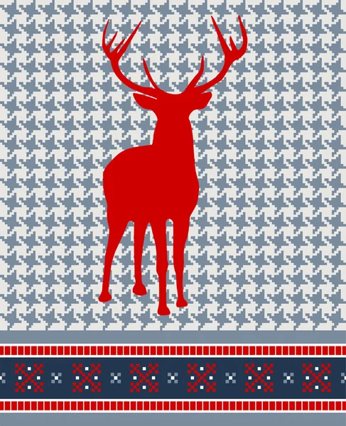 Patrón sin costura de renos de Navidad — Archivo Imágenes Vectoriales