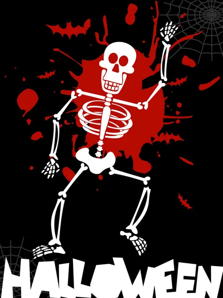 Halloween ballando sfondo scheletro — Vettoriale Stock