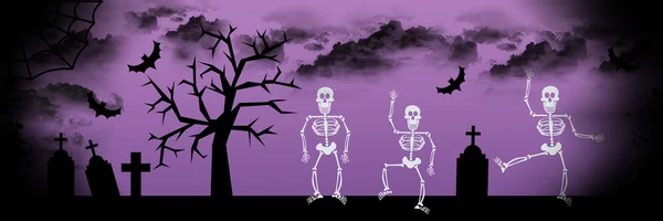 Ballando scheletro Halloween sfondo — Foto Stock
