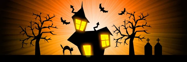 Halloween incubo raggi banner sfondo — Foto Stock
