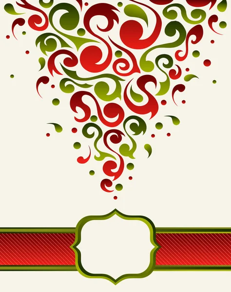 Sierlijke christmas gift kaart achtergrondkleur — Stockvector