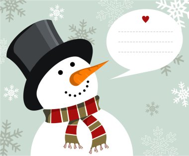 Snowman Christmas card. clipart