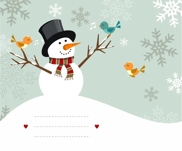 Snowman card — Stock Vector