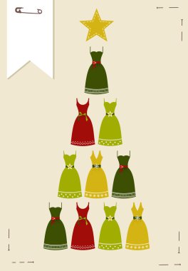 Fashion Christmas tree. clipart