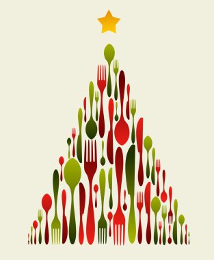 Christmas Tree Cutlery clipart