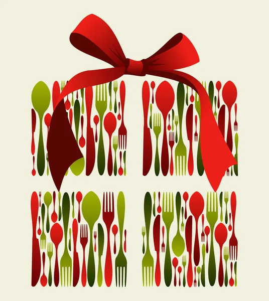 Cubertería de regalo de Navidad — Archivo Imágenes Vectoriales