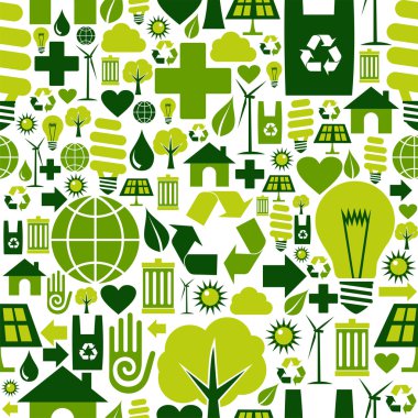 Green environment icons pattern background clipart