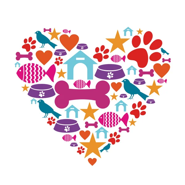 Love for pets icon collection — Stock Vector