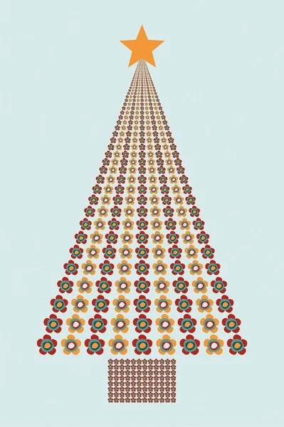 Couleurs de fleurs Arbre de Noël . — Image vectorielle