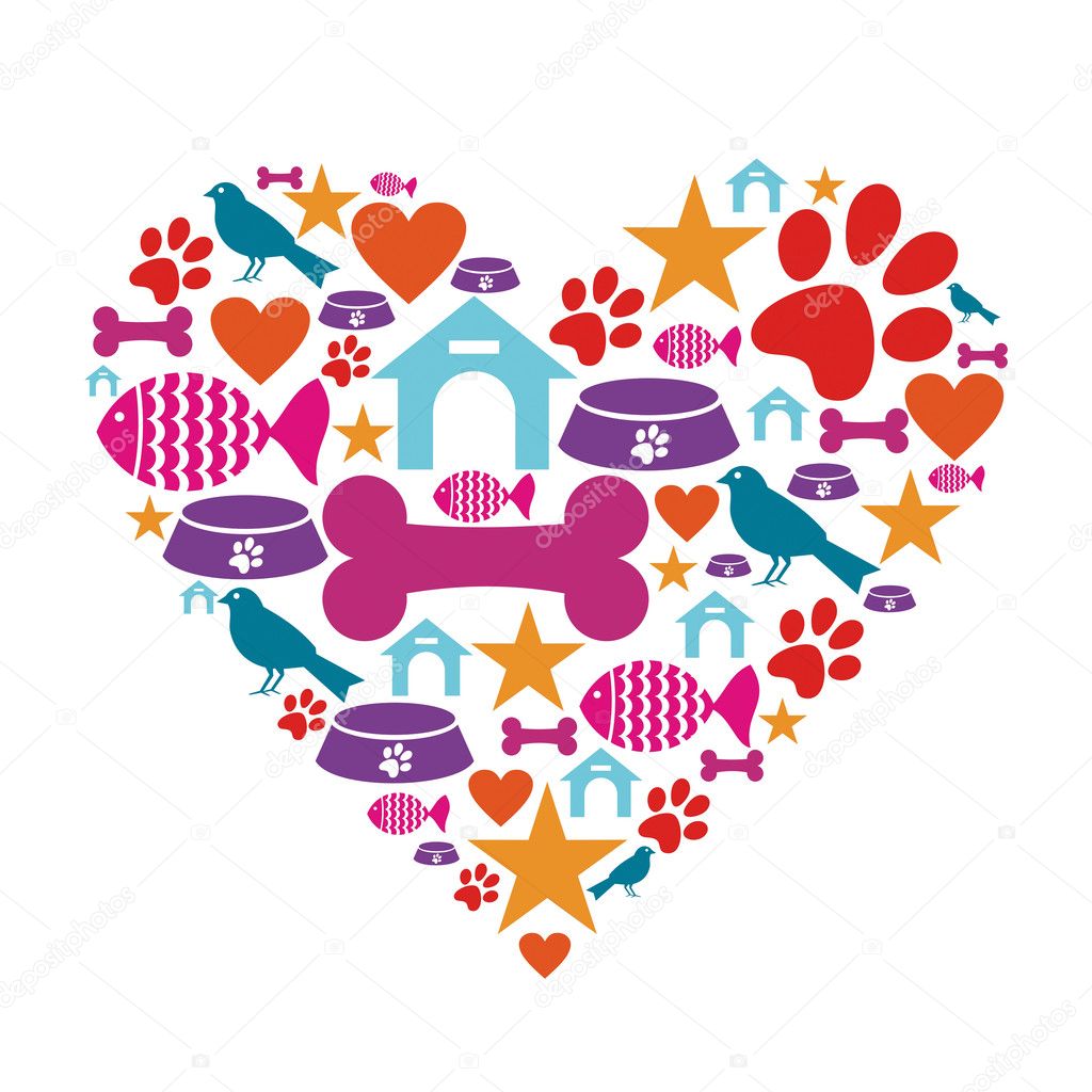 Love for pets icon collection